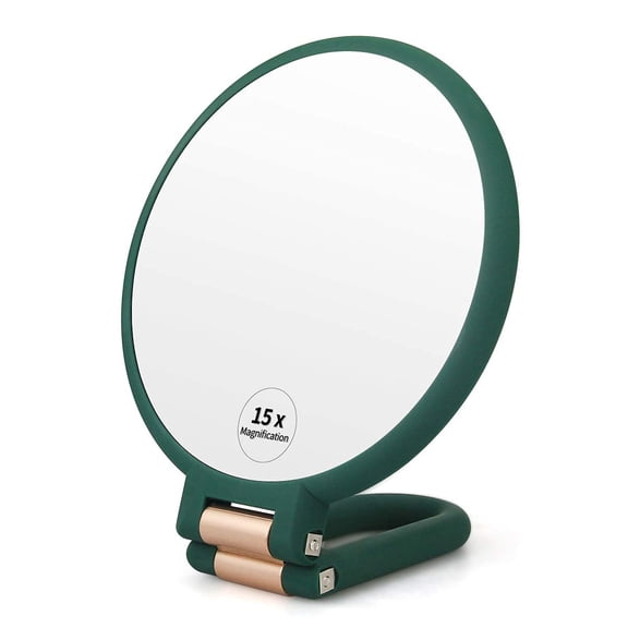 Hand Mirror, Double-SideHandhel Mirror 1X/3X Magnifying Mirror with Handle, Set of 2 (Clear)