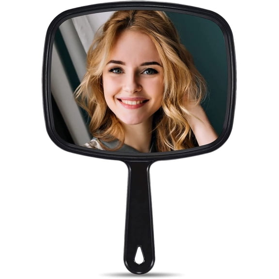 Hand Mirror, Extra Large Barber Hairdressing Handheld Mirror with Handle for Salon, Square