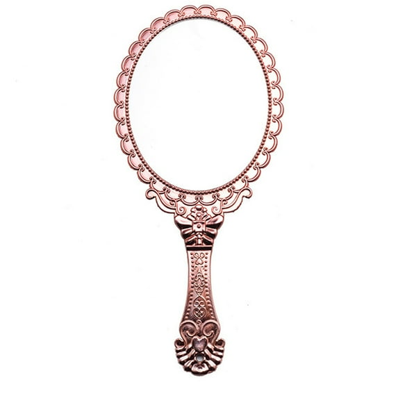 Hand Mirror Vintage Handheld Mirror with Handle Vanity Makeup Mirror Travel Mirrors (Oval)