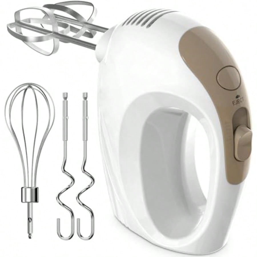 Hand Mixer 5 Speed Electric Cake Whisk Food Mixer Self-Control/Turbo Boost with 5 Stainless Steel Accessory Food Beater for Cake Bread one size