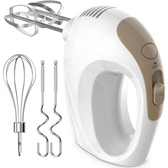 Hand Mixer 5 Speed Electric Cake Whisk Food Mixer Self-Control/Turbo Boost with 5 Stainless Steel Accessory Food Beater for Cake Bread one size