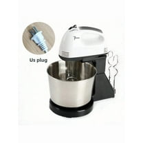 Hand Mixer Electric 110V American Standard Egg Beater, 5-Speed Kitchen Mixer for Whipping Cream and Cake Baking, Portable Handheld Food Blender, White & Silver