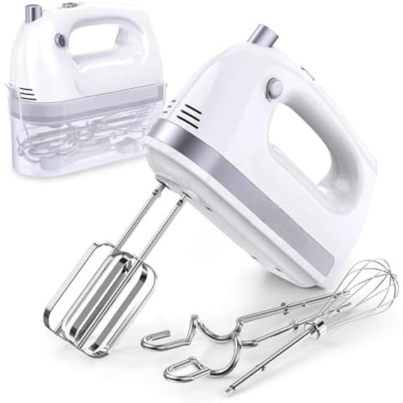 Hand Mixer Electric 400W, 5 Speed handheld Mixer, 5 Stainless Steel Accessories for Baking Cake Egg Cream Food Beater, Turbo Boost/Self-Control Speed + Eject Button
