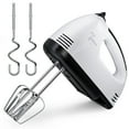 thumbnail image 1 of TINANA 7 Speed Hand Mixer Electric Handheld with Stainless Steel Beaters & Dough Hooks, Cookie Mixer with Turbo Boost, Food Beater for Kitchen Baking Cakes, Eggs, Cream, White, 1 of 7