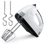 TINANA 7 Speed Hand Mixer Electric Handheld with Stainless Steel Beaters & Dough Hooks, Cookie Mixer with Turbo Boost, Food Beater for Kitchen Baking Cakes, Eggs, Cream, White