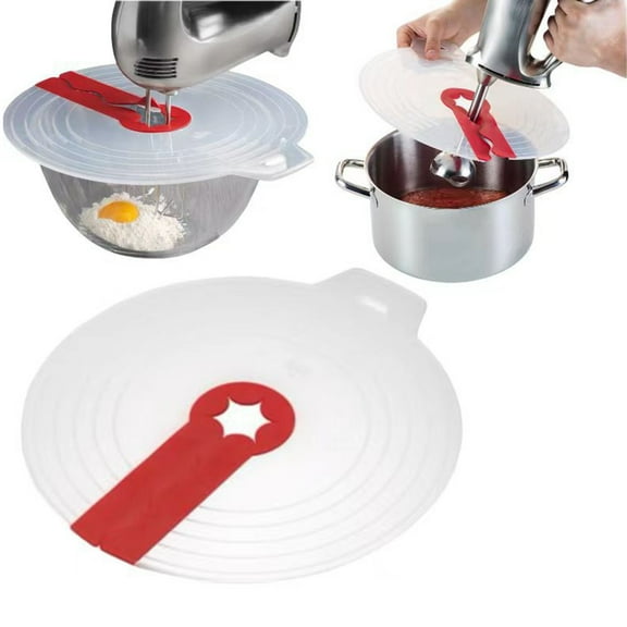 Hand Mixer Splatter Guard,12 In Silicone Mixing Bowl Splatter Guard Lid,Transparent Splatter Shield for Egg Beater,Ideal for Keeping Clean and Helping Mixing