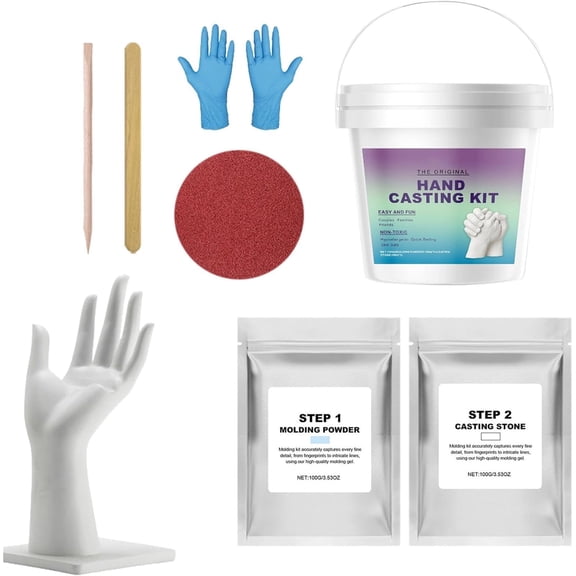 Hand Molding Kit, Romantic Clay Hand Casting Kit for Mom Birthday Wedding Valentine Date Night, Sentimental Handmade Keepsake Gift