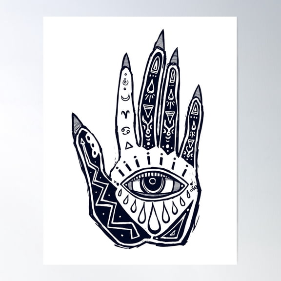 Hand Of Protection Poster Wall Art, Modern Wall Decor For Living Room Bedroom, 8x12 UNFRAMED
