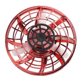 Hand Operated Drone Flying Toys USB Charging Mini UFO Drone Spinner with 360 Degree Rotating and Shinning RGB LED Lights for Adults Gifts Indoor Outdoor Fun[Red]