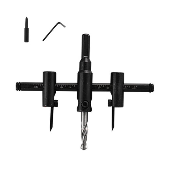 Hand Operated Hole Cutter Tool For Wood Plasterboard Adjustable 30-300mm Cutting