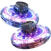 Hand Operated Mini Flying Spinner - 2PCS Flying Orb UFO Cool Gadgets Flying Toys with Lights, Hover Boomerang, Christmas Birthday Party Gifts for Boys Girls Kids Teen Age 6 7 8 9 10 11+