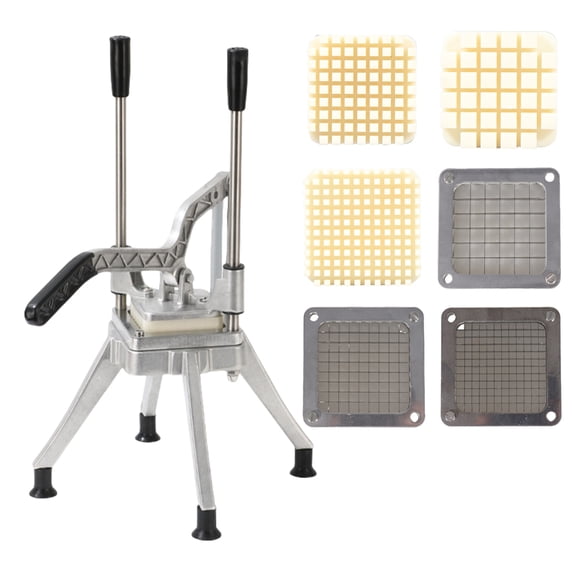 Hand Operated Vertical Food Cutter and Dicer Space Saving Potato Chip Cutting Machine for Kitchen Metal Slicing Tool
