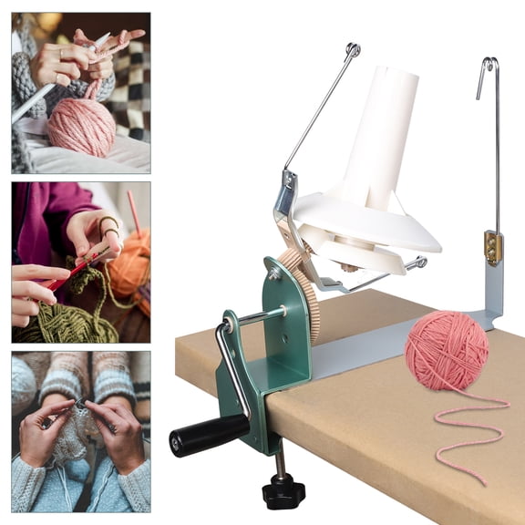 Hand Operated Yarn Winder, Nylon Fiber Ball Winder with Clamp Base for Center-Pull Yarn Balls, 500g Capacity, Easy Installation and Operation