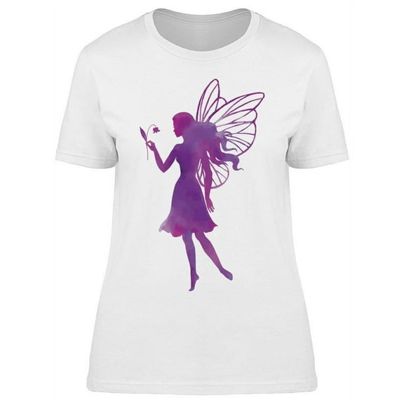 Hand Paint Fairy Holds A Flower T-Shirt Women -Image by Shutterstock, Female Small