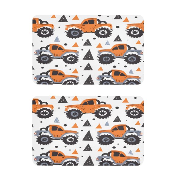 Hand Paint Monster Truck Strong Fridge Magnets Refrigerator Magnets Sticker Decor for Whiteboards Locker 4"x2.5" 2 Pack