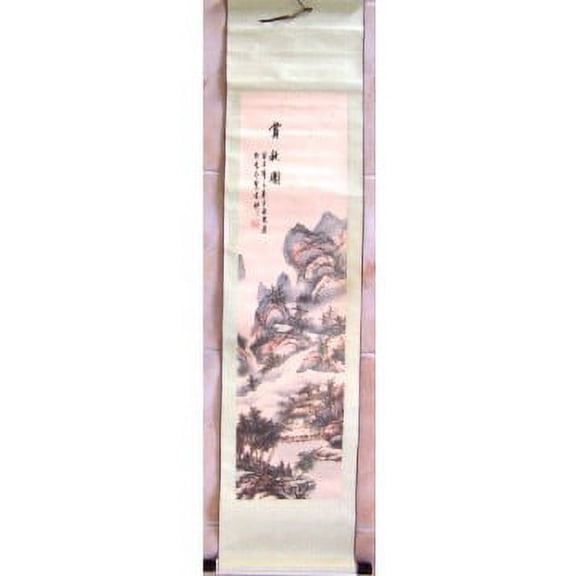 Hand Paint Mountain Scroll Picture
