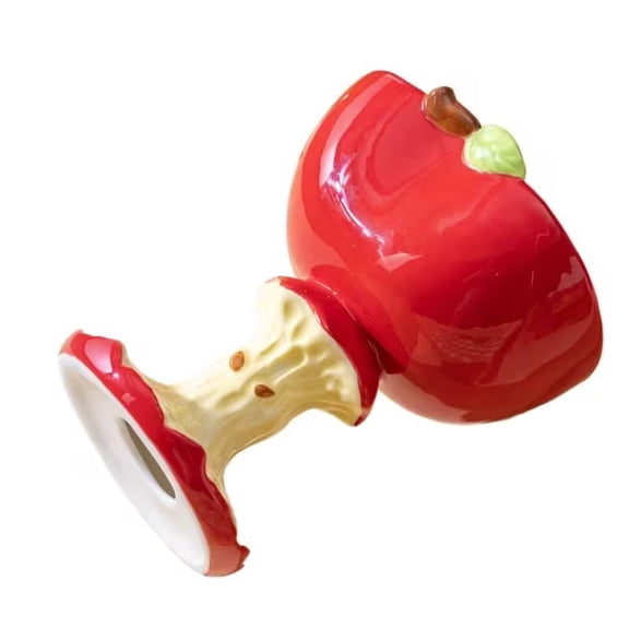 Hand-Painted 3D Apple Design Ceramic Dessert Mug - Unique Ice Cream Cup for Special Occasions