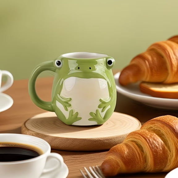 Hand-Painted 3D Frog Mug - Unique Ceramic Cup for Coffee, Tea & Water