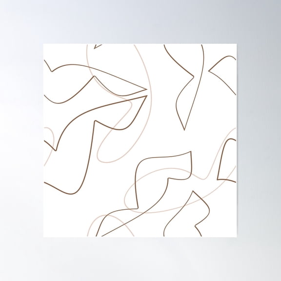 Hand Painted Abstract Line Art Modern Seamless Pattern In Neutral Tones Poster Wall Art, Modern Wall Decor For Living Room Bedroom, 8x12 UNFRAMED