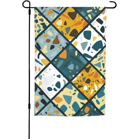 Hand Painted Abstract Rock Seamless Pattern Garden Flags 12x18Inch Double Sided Outdoor Yard Decoration Garden Flag For Patio Lawn Home Welcome Flags