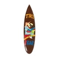 thumbnail image 1 of Hand-Painted Acacia Wood Parrot Tiki Bar Surfboard Wall Sign, 1 of 1