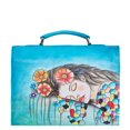 thumbnail image 1 of Sishka Womens Beautiful Dream Hand-Painted Leather Ladies Bags – Blue Business Shoulder, Crossbody Messenger & Laptop Briefcase, 1 of 9