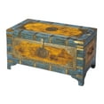 thumbnail image 1 of Hand Painted Brass Inlay Storage Trunk, 1 of 9