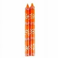thumbnail image 1 of Hand Painted Candles in Orange Masika Design (pair of tapers) Nobunto, 1 of 1
