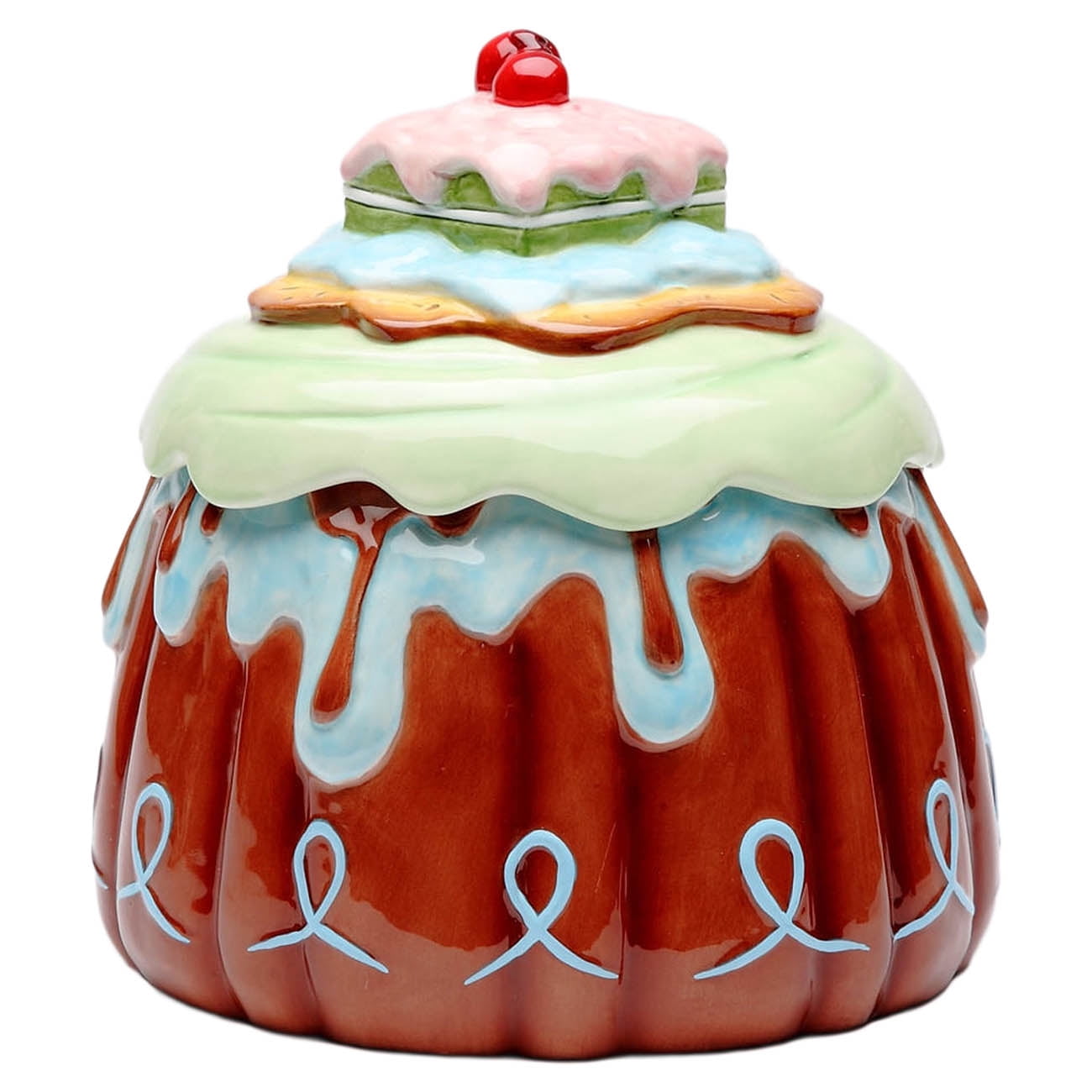 Hand Painted Ceramic Cookie Jar 7.5in Unique  Mom