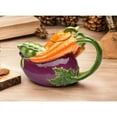thumbnail image 1 of Hand Painted Ceramic Eggplant Carrots Teapot 11oz, 1 of 3