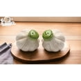 thumbnail image 1 of Hand Painted Ceramic Garlic Salt and Pepper Shakers Kitchen, 1 of 3