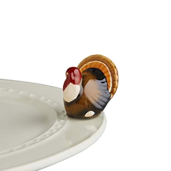 Hand-Painted Ceramic Thanksgiving Decor Fall Mini Turkey 1 Pack