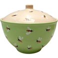 thumbnail image 1 of Hand Painted Clay Stoneware Baking Pot with Lid, Stoneware Ramekin, Clay Pots for Cooking (Bee 1 piece (2.25 L)), 1 of 11