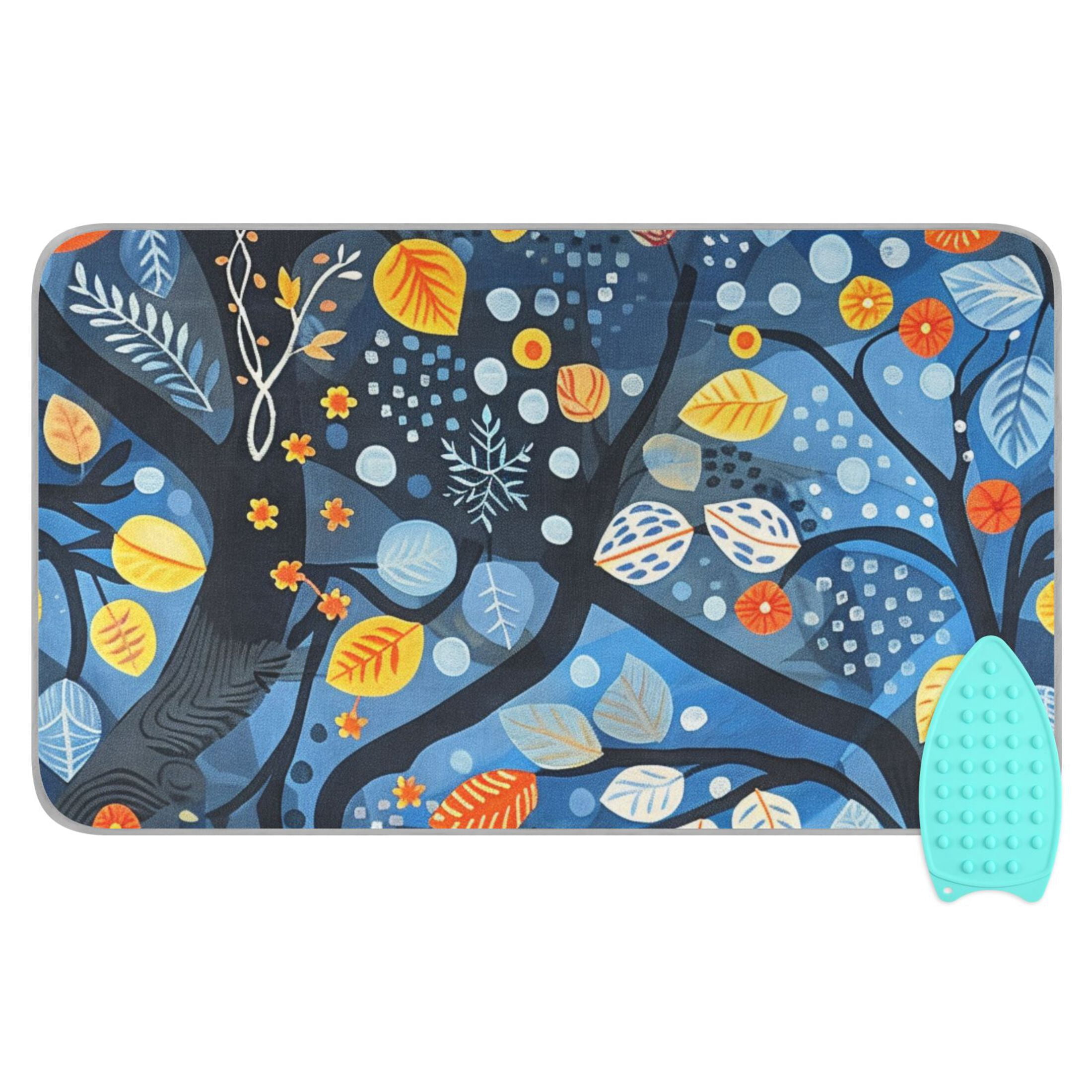 Hand Painted Colorful Trees Ironing Mat Blanket Portable Travel Ironing Pad Heat Resistant Pad 47.2" x 27.6”