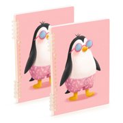 Hand Painted Cute Penguins Notebook Detachable Coil Notebook Diary Plan Book A5 Size 60 Pages 1 Pack