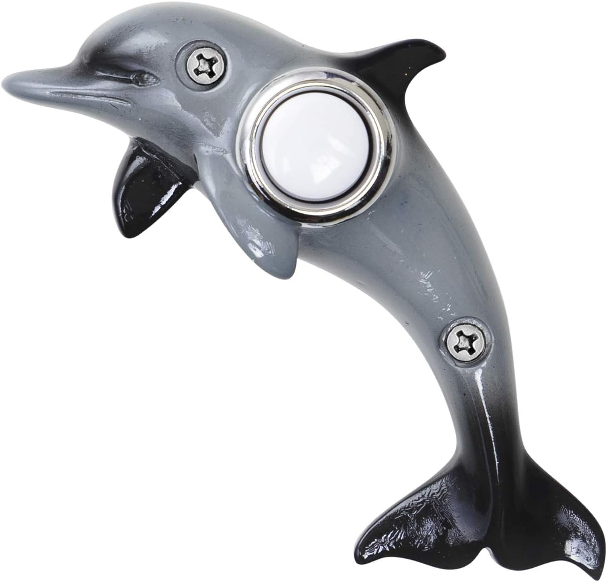 Hand Painted Dolphin Door Wired & Illuminated Push Button Cast In