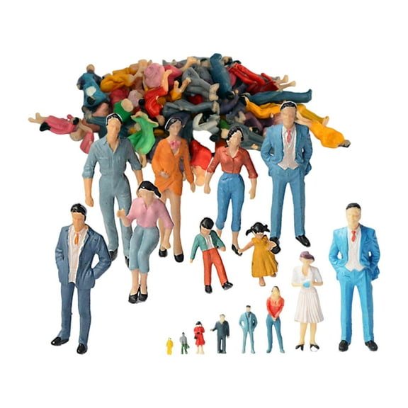 Hand Painted Figures Layout Tiny Toys People Diorama Decoration 100pcs 100th