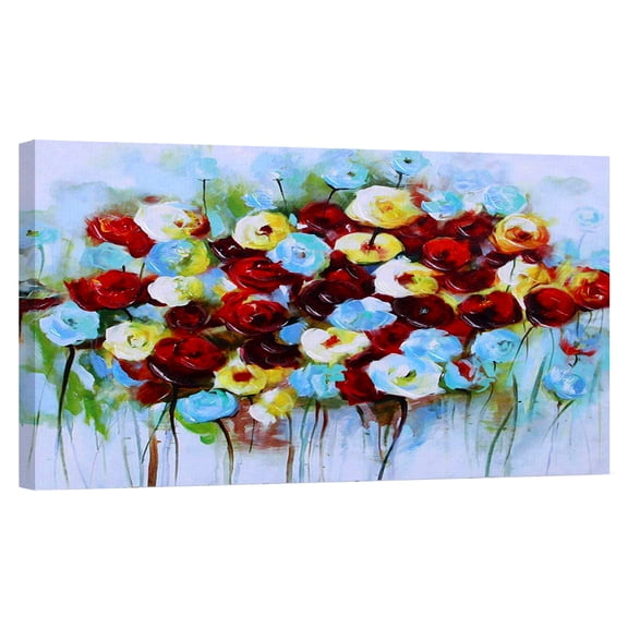Hand Painted Flower Oil Painting Flowers Canvas Wall Art Framed Wall Decoration For Livingroom Bedroom Ready to Hang