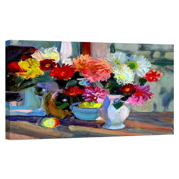 Hand Painted Flower Oil Painting Vase Flowers Canvas Wall Art Framed Wall Decoration For Livingroom Bedroom Ready to Hang