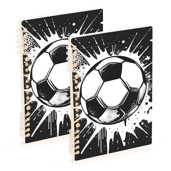 Hand Painted Football Stars Notebook Detachable Coil Notebook Diary Plan Book A5 Size 60 Pages 1 Pack