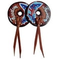 thumbnail image 1 of Hand Painted "Freedom" Feather Design Leather Bit Guards, 1 of 1