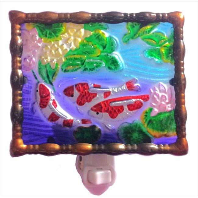 Handcrafted Stained Glass Koi Fish Night Light