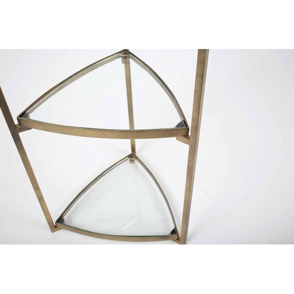 Hand-Painted Glass Triangle Table-Traditional Elegance