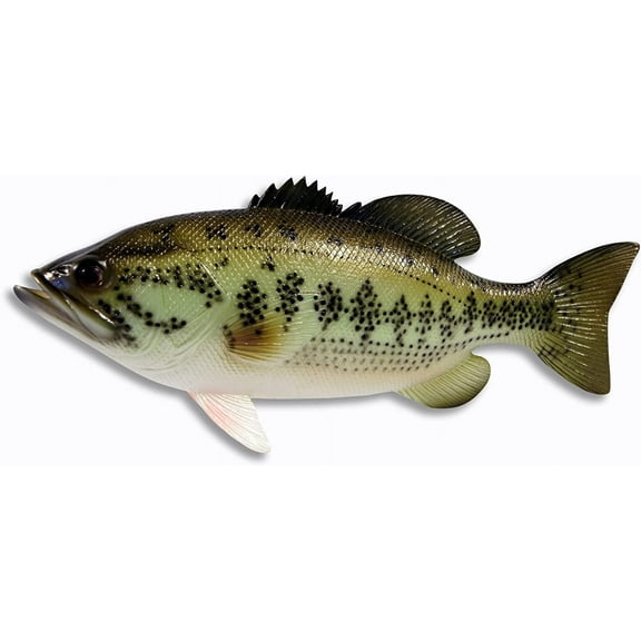 Hand Painted Large Mouth Bass Fish Standing Sculpture Statue Figurine 12'', Red