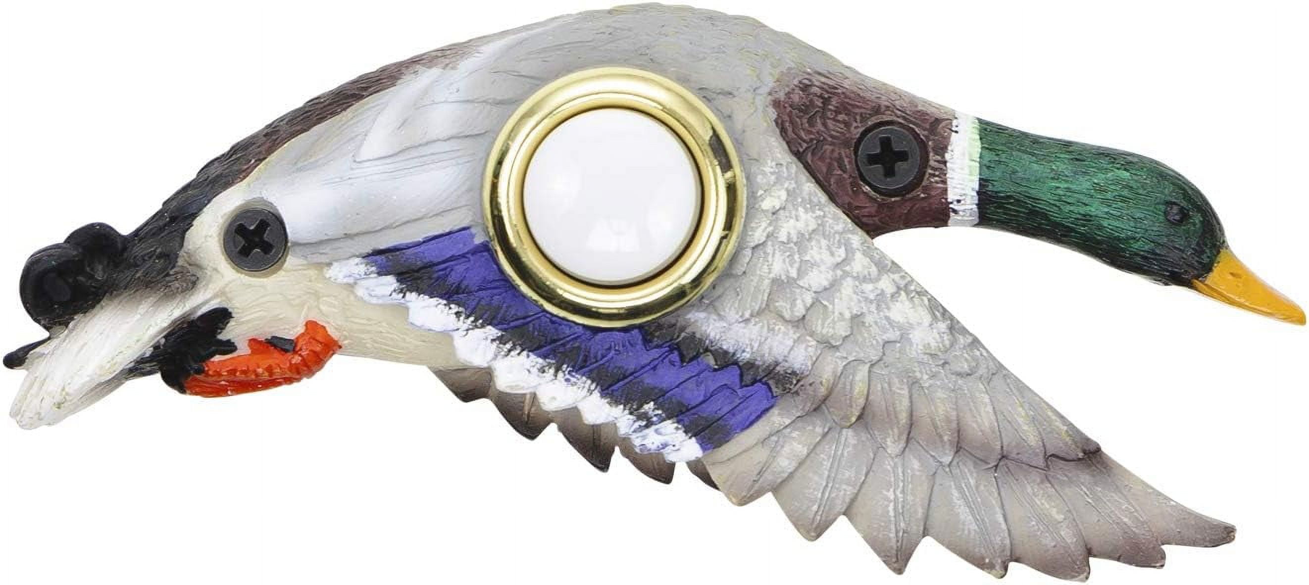 Hand Painted Mallard Door Wired & Illuminated Push Button Cast in