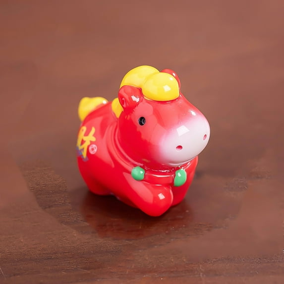 Hand Painted Mini Resin Horse Figurine, Cute Small Animal Statue for Car Dashboard Desk Shelf Decor, Collectible Ornament for Home Office and Vehicle