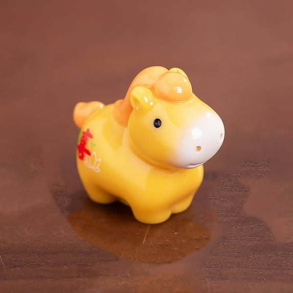 Hand Painted Mini Resin Horse Figurine, Cute Small Animal Statue for Car Dashboard Desk Shelf Decor, Collectible Ornament for Home Office and Vehicle