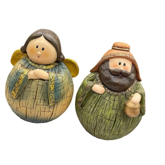 Hand Painted Nativity Figurines Resin Manger Holy Family Christmas Decors Indoor