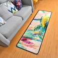 thumbnail image 1 of Hand Painted Palm Tree Hallway Runner Rug 2'X6' Non-Slip Washable Carpet Runner Kitchen Entryway Laundry Bedroom, 1 of 7