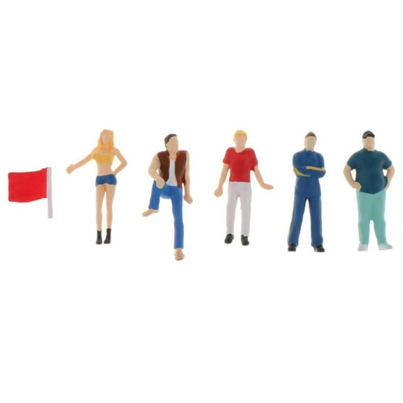 Hand Painted People Figurine Toys Building Diorama Scenery Decoration Red